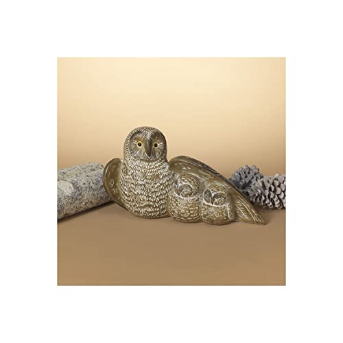 Gerson 2531600 Resin Owl Family Figurine, 13.7-inch Length