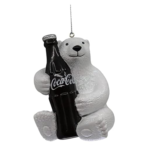 Kurt Adler Adler Coca Cola Bear with Bottle Christmas Tree Ornament CC1211