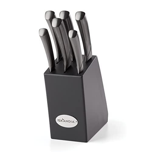 Hampton Forge Skandia Beck 7 Piece Knife Block Set, one size, Taupe/Grey