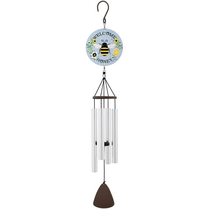 Carson Home Accents Bee Wreath Wind Chime, 27-inch Length, Aluminum