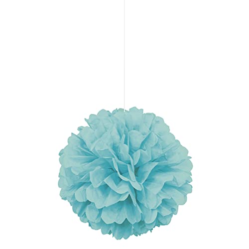 Unique Industries Unique 47170 Mini Tissue Paper Pom Party Decorations-23 cm-Teal Colour-Pack of 3