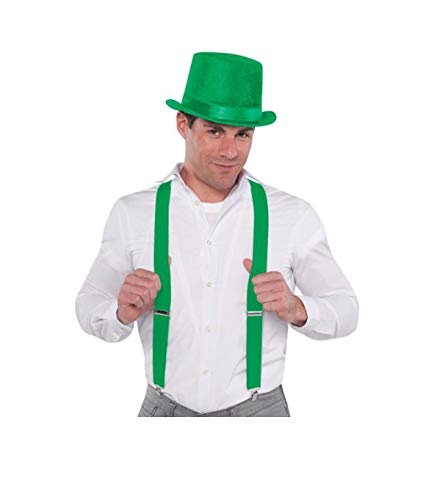Amscan Perfect Team Spirit Adult Suspenders Accessory, Green, One Size Party Supplies, 1 piece