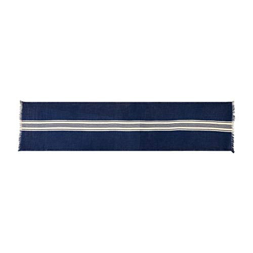 Mud Pie Fringe Navy Runner,  18" x 72", Blue