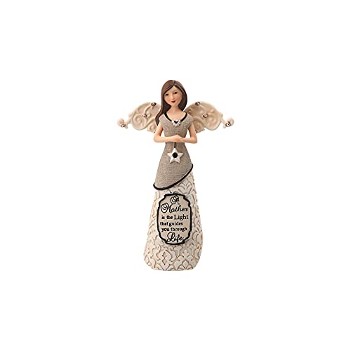 Pavilion Gift Company A Mother is The Light That Guides You Through Life Angel Figurine, 4.5 Inch, Beige