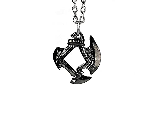 Chessex Pendant Gunmetal Grey Finish Axe Blade, 12mm D6 Dice Holder Necklace