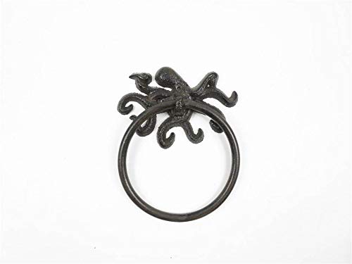 Hampton Iron Cast Iron Octopus Towel Holder 6"  Vintage Wall Decor  Beach Living