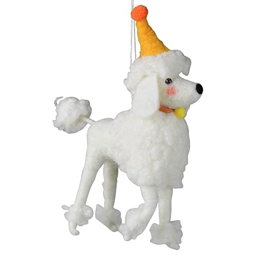 HomArt Poodle with Party Hat Ornament, 5.50-inch Height, Felt
