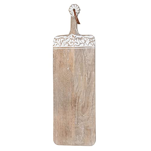 Foreside Home & Garden Long White Wood Cutting Board