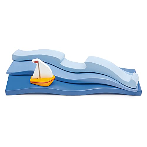 Tender Leaf Toys - Blue Water Open-Ended Solid Wood Waves Toy Set for Age 3+