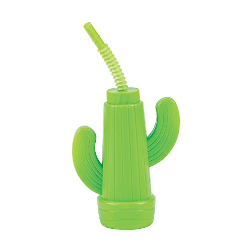 Fun Express CACTUS SHAPED MOLDED CUPS - Party Supplies - 12 Pieces