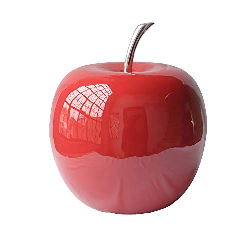 Modern Day Accents Red Figurine, X-Large Manzano Rojo, Apple, Fruit, Tabletop, Accents, Transitional, Teacher, School, D√©cor, Desk, Silver Stem, Aluminum, L x 10" W x 11" H