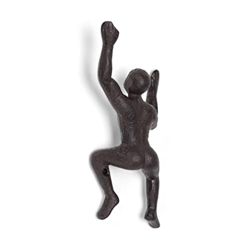Abbott Collection  27-IRONAGE-431 Climbing Man Hook-Dk BRN-5"H, 5 inches H, Dark Brown