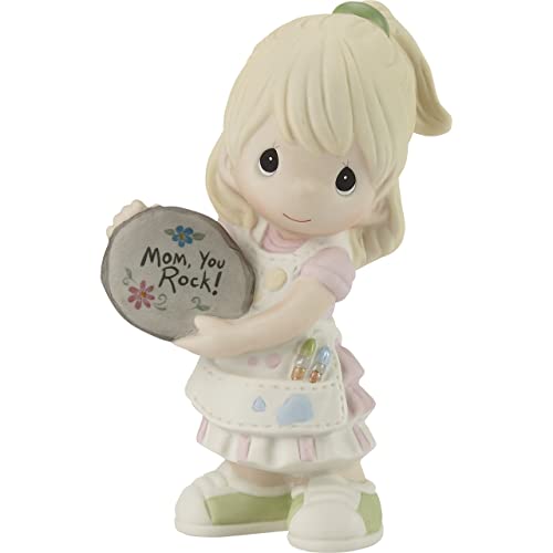Precious Moments Girl with Painted Rock Figurine - Blonde