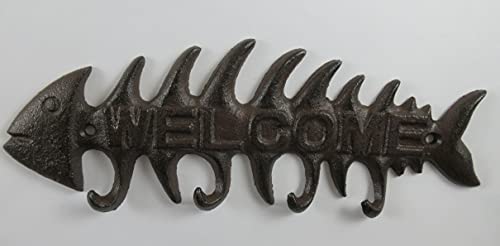 Moby Dick Specialties Cast Iron -Welcome- Fish Bone Key Rack