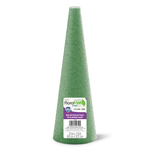 FloraCraft Styrofoam Cone: 12x4 Green