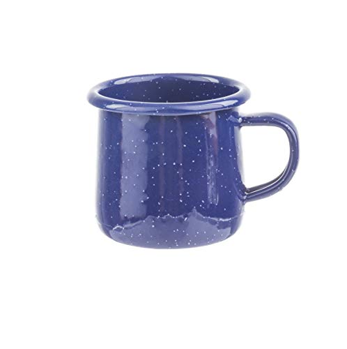 Tablecraft 900013 Wanderlust Collection Enamel Mug with Handle, Blue Speckle, 6-Ounce, 3.625" x 2.75" x 2.625",