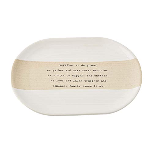 Mud Pie Stoneware Together Plate, 7" x 10" | Crate 8" x 11", White