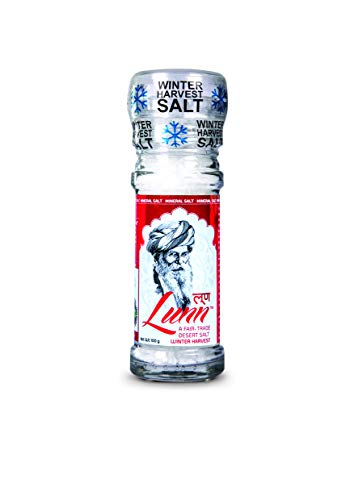 LUNN Natural Fine Grain Desert Salt | 3.53 Oz (100 Gm) | With Salt Glass Grinder | Winter Harvested | Rich in Mineral |Pure Unrefined Salt | NON-GMO | Gluten Free | Vegan | Adds taste