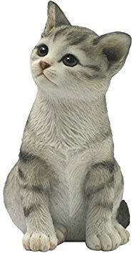 Unicorn Studio 4.25 Inch Sitting Tabby Kitten Decorative Statue Figurine, White