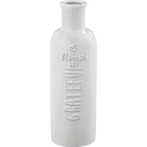 Bountiful Blessings by Precious Moments Grateful Ceramic 189905 Decorative Vase, Off-White