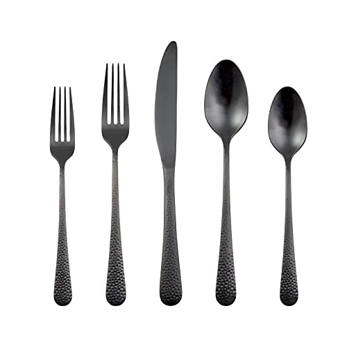 Cambridge Silversmiths Keene Black Satin 20-Piece Flatware Set, Service for 4