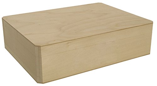 Walnut Hollow Unfinished Wood Cornice Box with Hinged Lid for Arts, Crafts, Hobbies and Home Storage