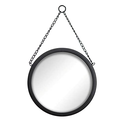 Foreside Home & Garden Black Glass & Metal Hanging Mirror