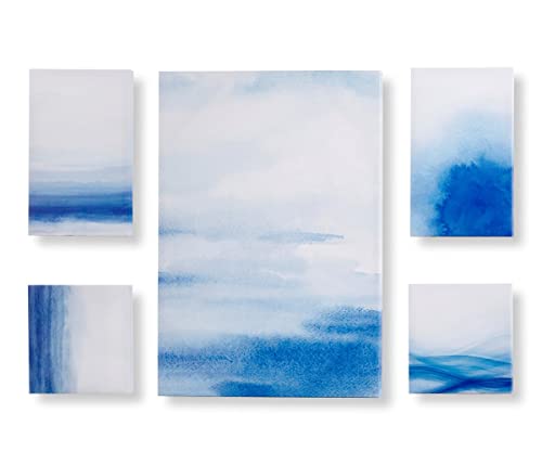 Giftcraft Blue Brushstroke Abstract Canvas Wall Prints, Set of 5