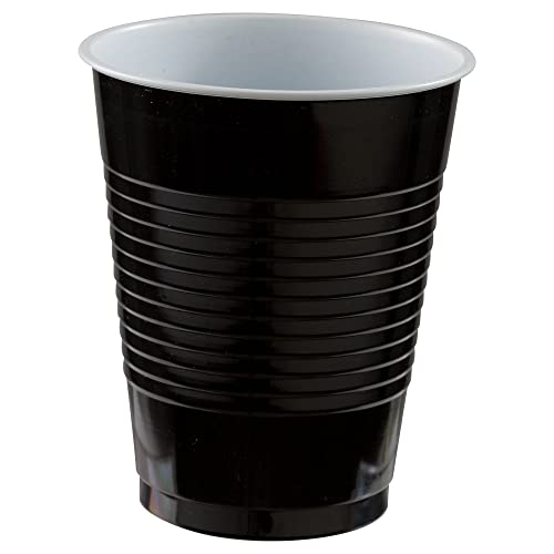 Disposable Double Stack Plastic Cups - 18 oz. | Black | 50 Pcs.