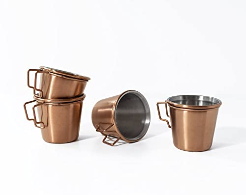 Nod Products Steel Shot and Garnish Beverage Bucket, 2.5-inch Length, Set of 4, Copper