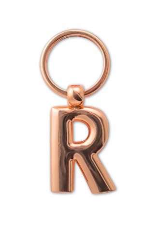 IF Metal Letter Keyring Personalised Alphabet Letters - Rose Gold - R