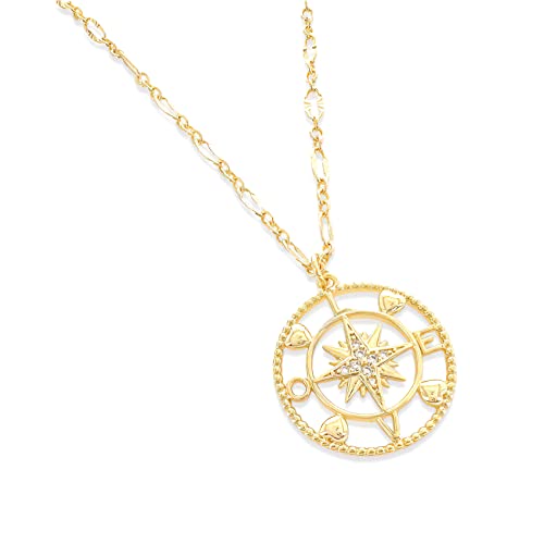 Maya J Jewelry CZPB8589Y Love Medallion Chain, 18-inch Length, Gold Plated Over Brass, Yellow
