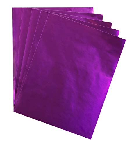 Hygloss Metallic Foil Paper for Arts and Crafts, Classroom Activities and Artists-Party or Holiday D√©cor-8.5" x 11"-Purple-100 Sheets, Purple 100 Piece