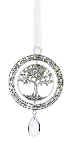 Ganz True Friends Are Flowers Grown From Seeds Of Love Ornament, Zinc, 2.25 Inches Width, Silver