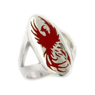 Silver Insanity Mythical Red Firebird Phoenix Rising from The Ashes Sterling Silver Ring Size 13(Sizes 4,5,6,7,8,9,10,11,12,13,14,15)