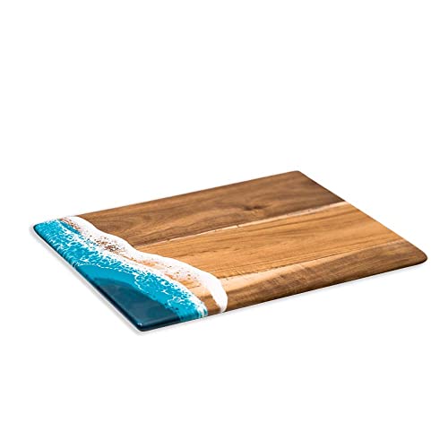 Lynn & Liana Designs Acacia Challah Boards, 18-inch Length, Ocean Vibes