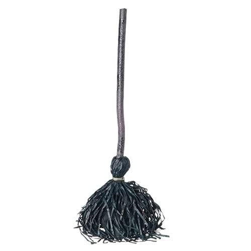 Roman Haunted Witch's Broom with Ghost Sounds Animated Halloween Decoration, 26 Inch