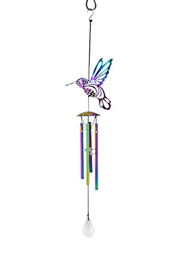 Red Carpet Studios 10373 Iridescent Shadow Wind Chime, Purple Hummingbird