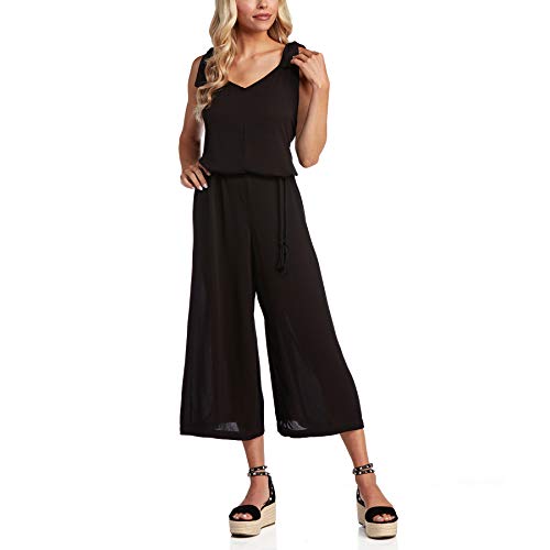 Mud Pie Women's Amie Tie Jumpsuit, Black, Medium/Large