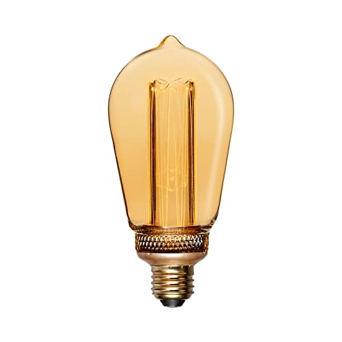 Next Glow LED Vintage Edison Bulbs ST64 3.5W, Equivalent 20W E26 led Bulb Medium Base, Dimmable, Soft Warm Amber Light Bulbs, 120 Lumen Decorative Light Bulbs for Home, Kitchen, Bedroom, Restaurant.