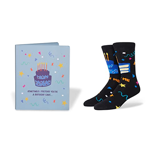 InStitches Funny Birthday Gift Card & Novelty Socks Combo, Hilarious Greeting Card Gift for Men and Women, Adult Humor Notecard, Fun Crew Sock and Envelope Included (Blow Me Eat Me)