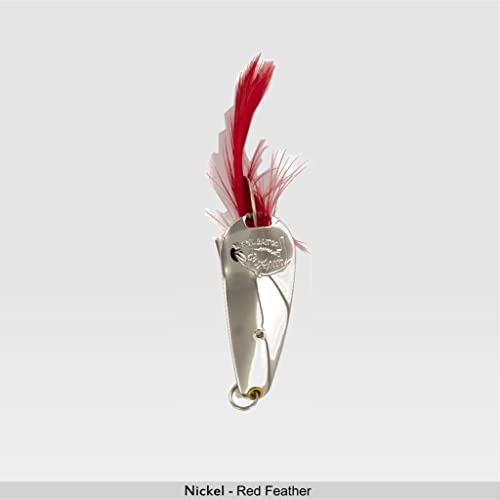 Dardevle 90221 Jr. Rex - Nickel-Red Feather 1/4 oz. - 1 3/4" x 3/4"