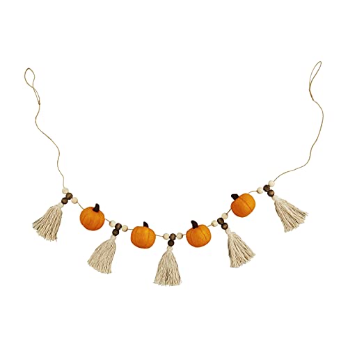 Mud Pie Pumpkin Tassel Garland, 60 inches, Orange