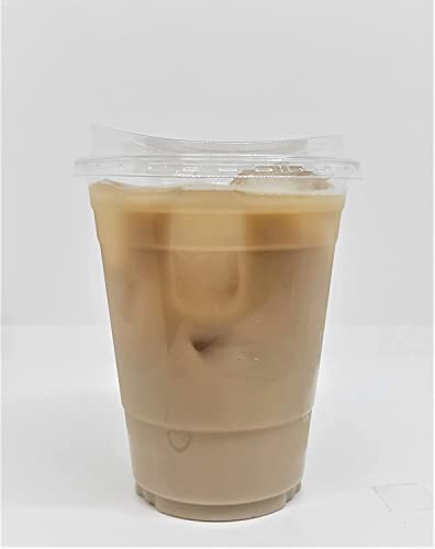 DHG Professional 50 Sets Clear Plastic Cups with Strawless Sip Lids for Iced coffee tea juice | Plastic Cups and Sip Through Lids | Clear Plastic Disposable Party Cups (20oz Cups and Lids)