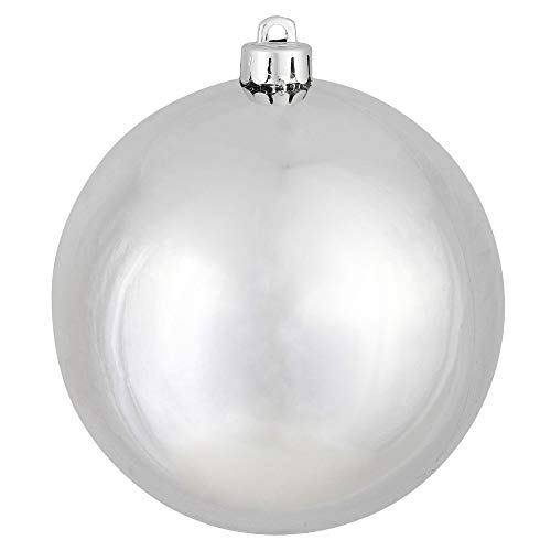 Vickerman 8" Silver Shiny Ball Ornament