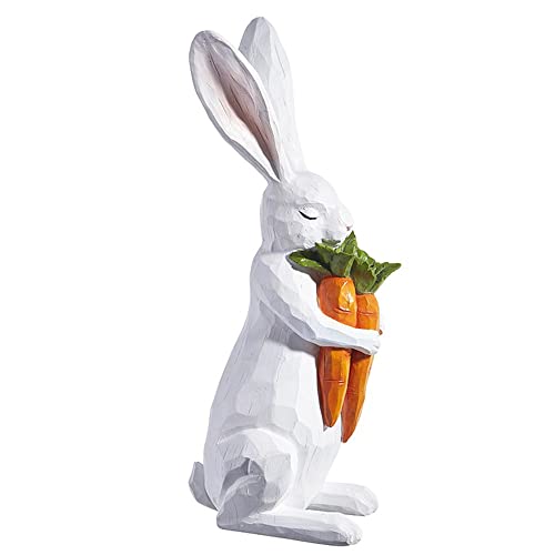 RAZ Imports Bunny Holding Carrot Bundle, 17.5 inches