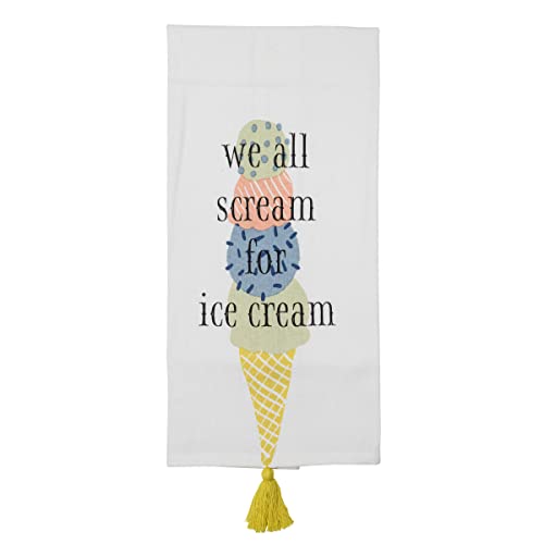 Foreside Home and Garden We All Scream for Ice Cream Multi Cotton Tea Towel