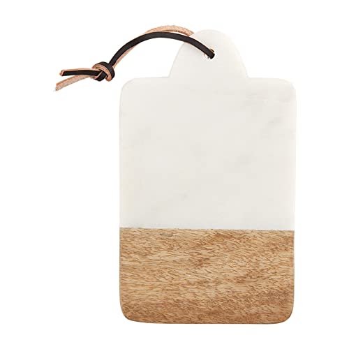 Mud Pie Mini Marble and Wood Cheese Board, Rectangle, 4.5" x 7.5"