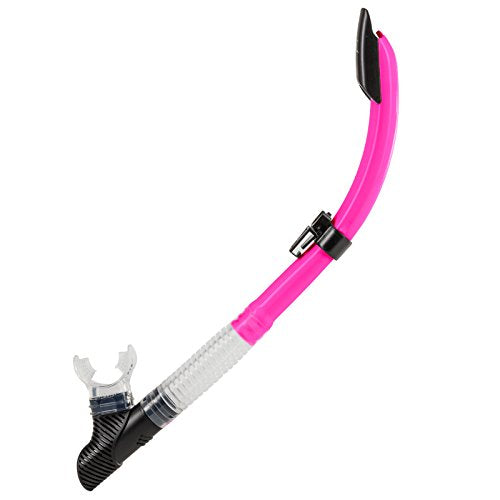 IST Semi Dry Snorkel with Flexible Tube, Splash Guard & Hypoallergenic Mouthpiece for Snorkeling, Scuba Diving (Hot Pink)