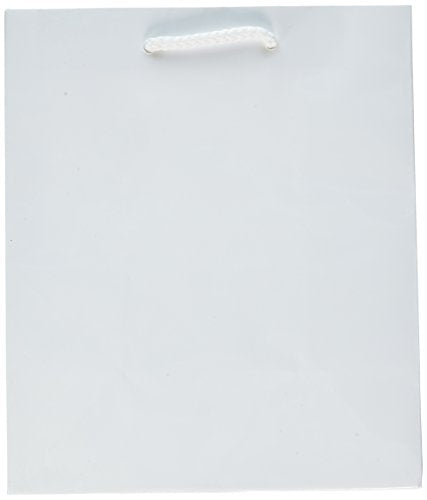 Amscan White Solid Glossy Bag Medium